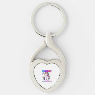 Mommy of the Birthday Princess Girl Flossing Unico Keychain