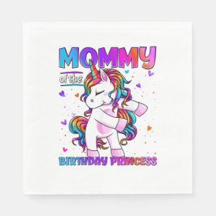Mommy of the Birthday Princess Girl Flossing Unico Napkin