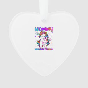 Mommy of the Birthday Princess Girl Flossing Unico Ornament