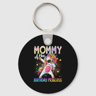 Mommy Of The Birthday Princess Unicorn Dabbing Keychain