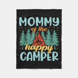 Mommy of the happy camper first birthday camping fleece blanket