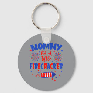 Mommy Of The Little Fireer Patriotic 4th Of July Keychain