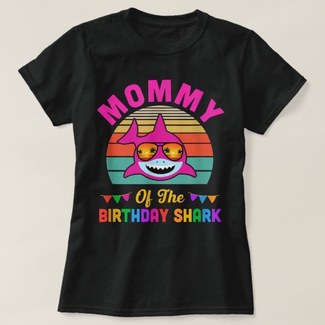 Mommy Of The Shark Birthday Mom Matching Family  T-Shirt (Design Front)