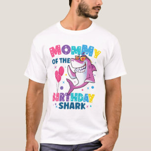 Mommy Of The Shark Birthday Mom Matching Family T-Shirt