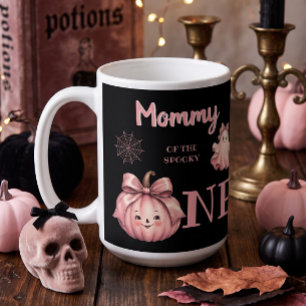 Mommy of the Spooky One Pinkoween Retro Ghost Coffee Mug