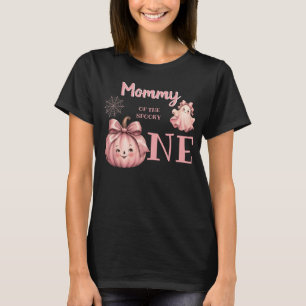 Mommy of the Spooky One Retro Pink Ghost T-Shirt
