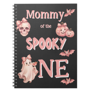 Mommy of the Spooky One Retro Pinkoween Party Notebook