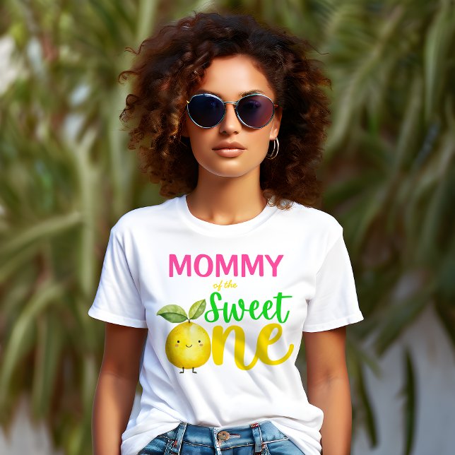 Mommy of the Sweet one pink lemonade party T-Shirt (Mommy of the Sweet one pink lemonade party T-Shirt personalized birthday shirt party photo props)