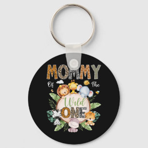 Mommy Of The Wild One 1st Birthday Safari Jungle A Keychain