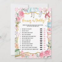 Mommy or Daddy Alice in Wonderland Baby Game Card