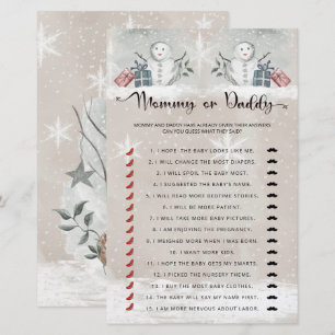 Mommy or daddy baby shower baby game