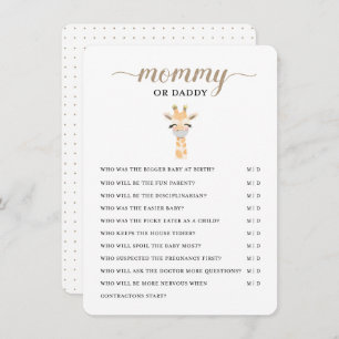 Mommy or Daddy - Baby Shower Game Enclosure Card