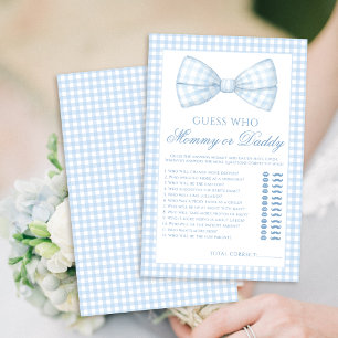 Mommy or Daddy bow tie gingham baby shower games