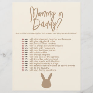 Mommy or Daddy Bunny Theme Game