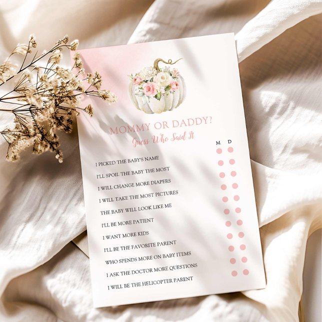 Mommy or Daddy Fall Girl Baby Shower Game (Mommy and Daddy Fall Girl Baby Shower Game)