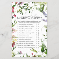 Mommy or Daddy Game Summer Wildflower Shower
