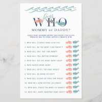 Mommy or Daddy Game Under the Sea Baby Shower