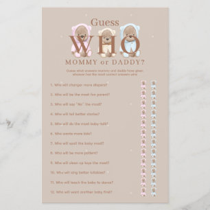 Mommy or Daddy Game We Can Bearly Wait Teddy Bear Flyer