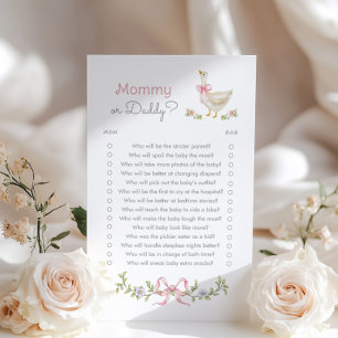 Mommy or Daddy Mother Goose baby shower game