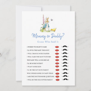 Mommy or Daddy Peter Rabbit Baby Shower game Invitation