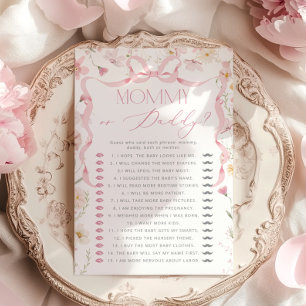  Mommy or Daddy Pink Bow Guess Who Floral game