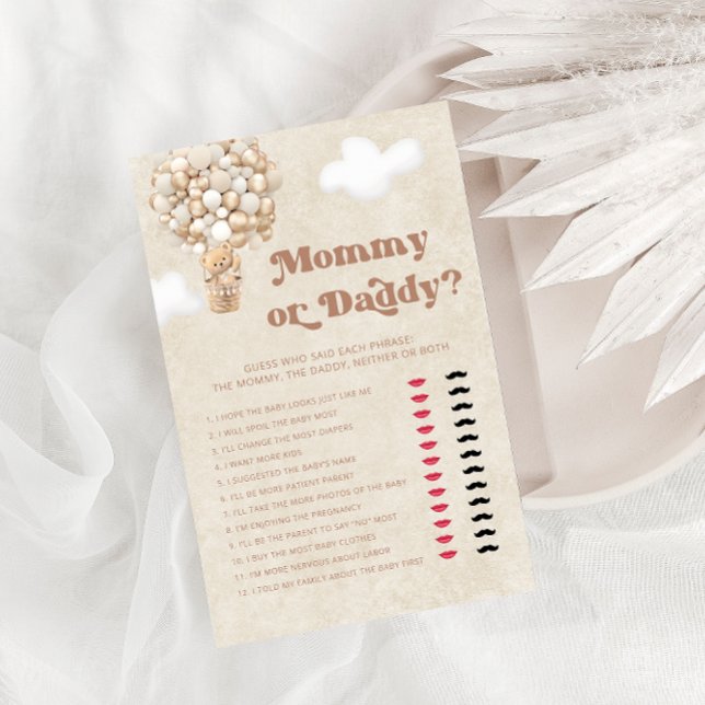Mommy or Daddy Teddy Bear Baby Shower Game (Creator Uploaded)