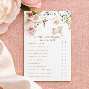 Mommy or Daddy Wildflower Baby Shower Game