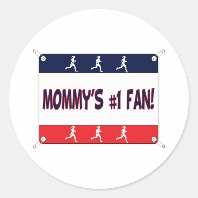 Mommy or Daddy's # 1 Fan Classic Round Sticker (Front)
