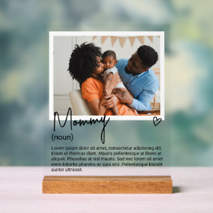 Mommy Photo and Personalized Noun Description Acrylic Sign