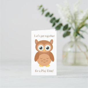 Mommy Play date owl calling Appointment Card
