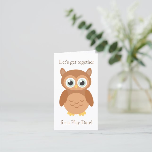 Mommy Play date owl calling Appointment Card (Front)
