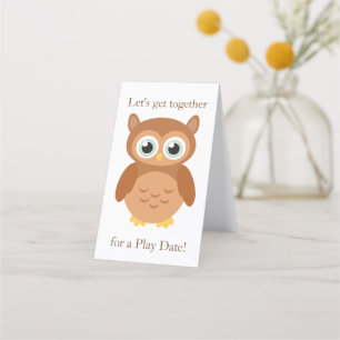 Mommy Play date owl calling Appointment Card