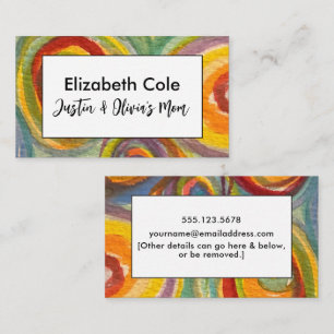 Mommy Playdate Colourful Painted Circles Calling Card