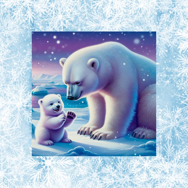 Mommy Polar Bear with Cub | Poster (Creator Uploaded)