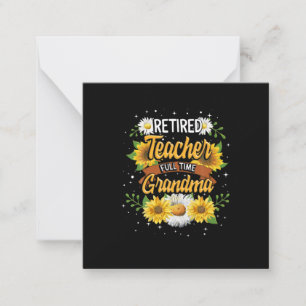 Mommy Retired Teacher Full Time Grandma Retirement Card