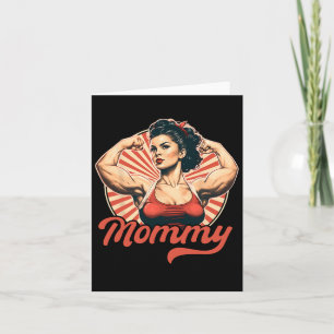 Mommy Retro Weightlifting And Bodybuilding Gym Mom Card