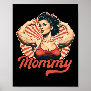 Mommy Retro Weightlifting And Bodybuilding Gym Mom Poster