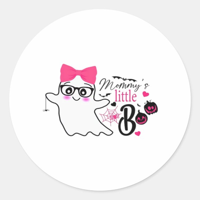 Mommy’s Boo Halloween Classic Round Sticker (Front)