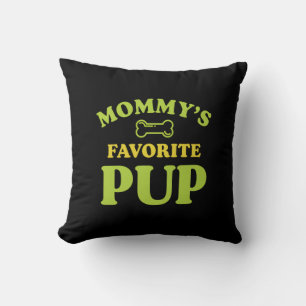 Mommy’s Favorite Pup Dog Mom Decor Throw Pillow