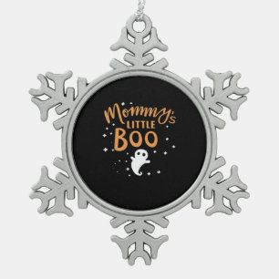 Mommy’s Little Boo - Happy Halloween Snowflake Pewter Christmas Ornament