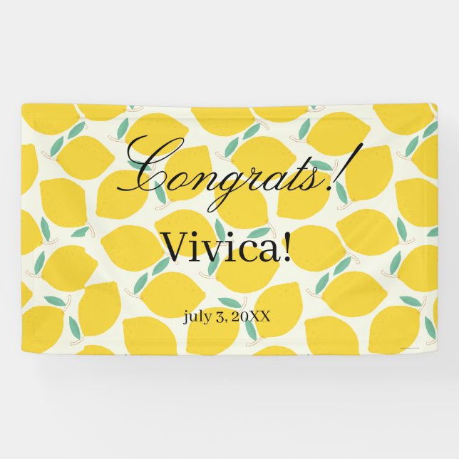 Mommy’s Main Squeeze Lemon Citrus Baby Shower Banner (Horizontal)