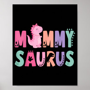 Mommy Saurus Mom Dinosaur 3rd Birthday T-Rex Poster