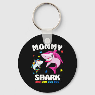 Mommy Shark Autism Awareness Gift -by  Keychain