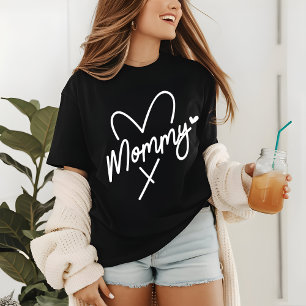 Mommy Simple Modern Script Typography Heart Tri-Blend Shirt