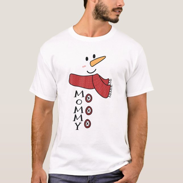 Mommy Snowman Costume Family Matching Funny Christ T-Shirt (Front)