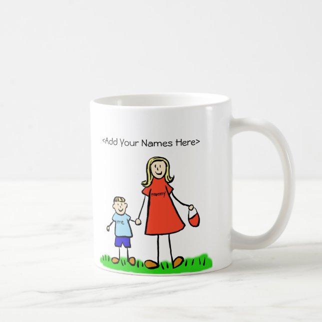 Mommy & Son - Blonde Family Personalized Mugs (Right)