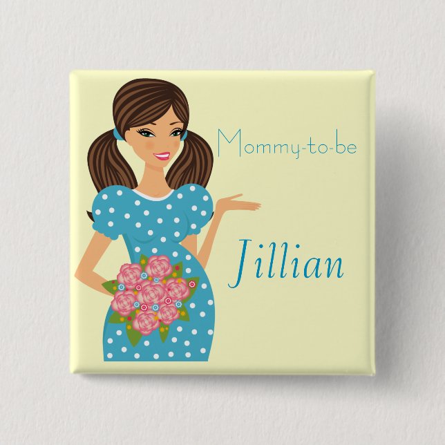 Mommy-to-be baby shower button (Front)