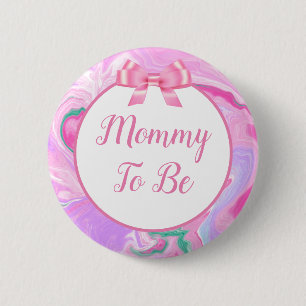 Mommy To Be Baby Shower Pink & Purple 2 Inch Round Button