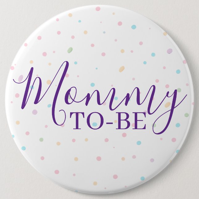 Mommy-to-Be Baby Sprinkle Pastel Confetti Button (Front)
