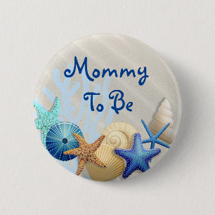 Mommy to Be, Beach Themed Baby Shower 2 Inch Round Button
